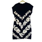 Linda Allard Ellen Tracy Floral Sheath Dress Cap Sleeve 100% Silk Classic Sz 12 Black Photo 4
