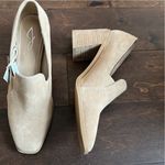 Anthropologie Joie x suede Leather Shoes 9 Block Heel Wevenly Closed Toe Tan Photo 1