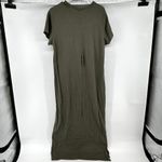 Monrow Pocket T Shirt Dress Maxi Round Neck Side Slits Pullover Cotton Gray XL Photo 4