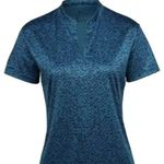 Nike  Womens Victory Golf Polo Shirt Dri Fit Standard Fit Animal Print Teal Blue Photo 3