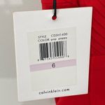 Calvin Klein NWT  Pleated Halter‎ Dress in Poppy Red Size 6 Criss Cross Back Photo 3