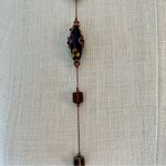 Brown and blue lampwork beads and square beads on a long chic necklace Photo 6
