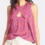 Free People  Look Through Pink Fruit Punch Combo Crinkle Bohemian Top Photo 0