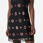 Desigual NWT Black Embroidered Shift Dress Size 46 / 12 US Photo 0
