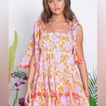 Farm Rio SUNDRESS Pippa Short Dress in Flowers revolve Pom poms Photo 9