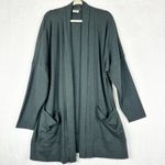 Pact  Airplane Wrap Cardigan Size XL/XXL Organic Cotton Charcoal Grey Longline Photo 2