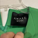 Awake A.W.A.K.E. MODE GREEN PLEATED MIDI DRESS FR 34/ US XS Photo 5