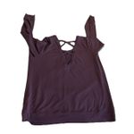 Torrid Lightweight Sweatshirt Criss Cross V Neck Back Size 3x Purple Lounge Act Photo 1