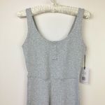 We Wore What  Henley Flare Leg Jumpsuit Gray Stretch Cotton Athleisure Small NWT Photo 6