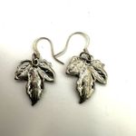 Silver tone maple leaf earrings Photo 7