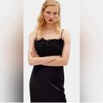 NWT SLEEPER Boheme Midi Slip
Dress with Ostrich‎ Feathers in Black Sz Small $350 Photo 3