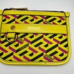Versace Coated Canvas Calfskin La Greca Modular Zip Pouch - Yellow - Preowned Photo 1