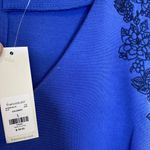 Francesca’s Mi Ami Blue Embroidered Midi Dress NWT Sz L Fit & Flare Stretch Size L Photo 2