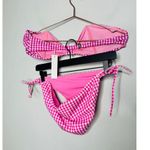 NWT CAROLINE CONSTAS Pink Orchid Gingham Adelphie Bikini Bottom & Top Swimsuit Size XL Photo 6