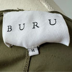 BURU Lightweight Collarless Jacket Olive‎ size Medium Green Photo 3