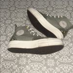 Converse  Olive Green All Star Lift  High-Tops with Embroidered Accents Photo 1