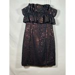 Allison & Kelly Sequin Ruffle Strapless Mini Dress Homecoming Cocktail Y2K Small Black Photo 1