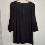 O'Neill O’Neill Black Crochet Coverup Mini Dress Beachy Boho Viscose Sheer Vacation Photo 7