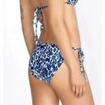 NWT Calme By Johnny Was Blue‎ Tiger String Bikini Swim Bottom Leopard Large Blue Photo 1