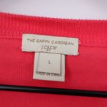 J.Crew The Caryn Cardigan Coral Button Up Long Sleeve Cotton Sweater Size L Photo 2