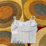 Urban Outfitters Light Blue Lace Sheer Tank Top Crop Top Y2K Style Size Medium Photo 2