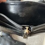 Ann Taylor Black Pebbled Leather Low Heel Tall Riding Boots Goldtone Buckles 6.5 Photo 7