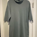 ZARA Size S Sage Green Short Sleeve Pullover Sweatshirt Turtleneck Mini Dress Photo 0