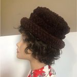 Handmade Vintage Brown Chenille Roller Hat Photo 1