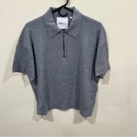 525 America NWT  WREN: COTTON QUARTER-ZIP POLO PULLOVER heather grey size L Photo 3