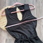 Quince‎ black French terry jumpsuit cropped Photo 4