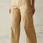 PacSun Low Rise Puddle Khaki Tan Womens Size Medium Pant Cargo Relaxed NEW Photo 0