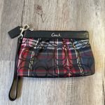 Coach VTG Y2K  C Logo Poppy Tartan Glitter Plaid Black Multicolor Wristlet Clutch Photo 0