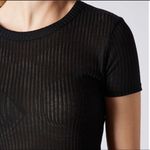 Topshop  black ribbed  short sleeved T-shirt Photo 0
