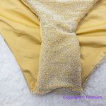 NEW Free People It's Now Cool‎ Gathered Tie Up Bikini Bottom Gold Lurex, size XL Photo 2