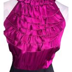 INC Magenta Stretch Silk Ruffle Black Ponte Knit Sheath Dress Party US 14 Purple Photo 2