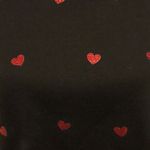 Beach Riot  Black Cropped Sweatshirt with Red Glitter Hearts, Size Large Photo 1