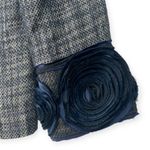 Alberto Makali | Size 4 | Tweed Open Front Floral Ribbon Accents Blazer Jacket Photo 2