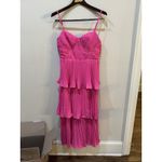 Lulus Cascading Crush Hot Pink Tiered Bustier Midi, #1884956, Size Medium HOCO Photo 1