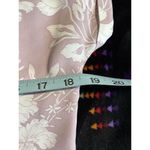 Pink Rose  Lavender/White Floral Short Sleeve Scoop‎ Zipper Back Blouse Size M Photo 5