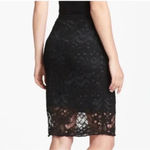 Eileen Fisher Black Gray Knit Crochet Lace Overlay Straight Pencil Skirt Size XS Photo 7