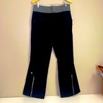 Lululemon Black Wide Leg Nylon Pants Gray Waist Size 10 Photo 3