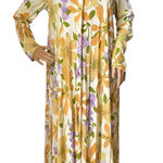 Vintage 60’s unbranded Yellow Floral Maxi Dress & Matching Coat Set medium Photo 0