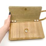 Vintage Eel Skin Womens Shoulder Bag Tan Purse Leather‎ 80s Old Money Elegance Photo 6