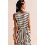 Free People NEW  Julie Striped Tunic Black White Stripe Oversized Cotton Tank‎ Photo 1