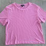1. State  Rib Jersey Boxy Pink Ribbed Short Sleeve Tee Cropped Size Small Photo 2