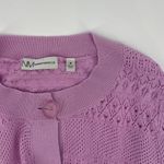 Neiman Marcus Crocheted Button Down Cardigan Sweater in Pink Size M Photo 6