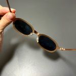 PERSONAL OPTICS Vintage Slim Oval Sunglasses Brown Photo 3