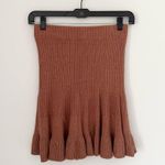 Free People Solid Gold Knit Skirt Cocoa Heather Photo 2