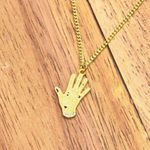 Gypsy Palm Reading Necklace Gold Photo 5