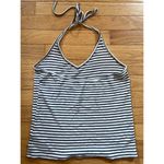 American Eagle Navy and white striped cropped halter top size medium Photo 1